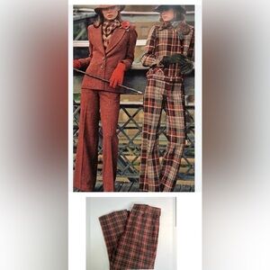 Vintage Hall-Knit Plaid Slacks